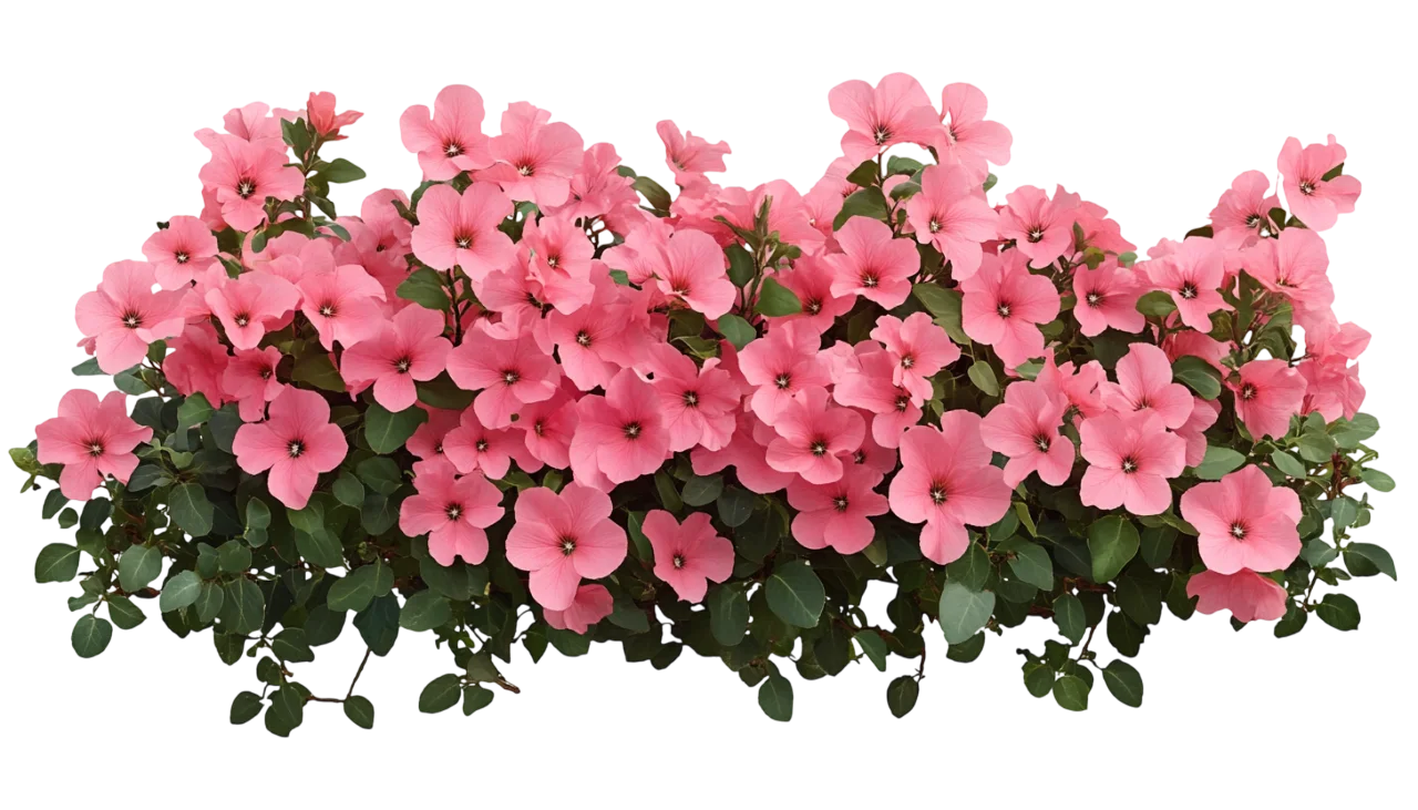 Pink Flower Bush Shrub Garden Bed Border Free PNG