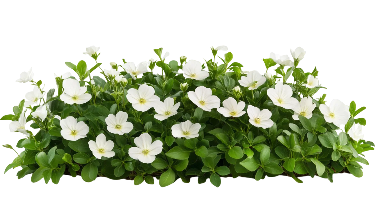 White Wildflower Bush Flowering Garden Bed Border Free PNG