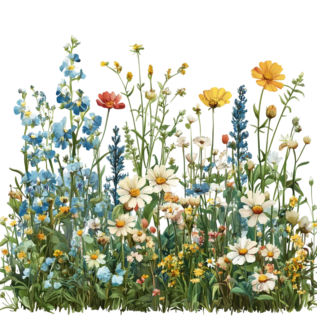 Wildflower Meadow Garden Plants Flower Bed Border Free PNG