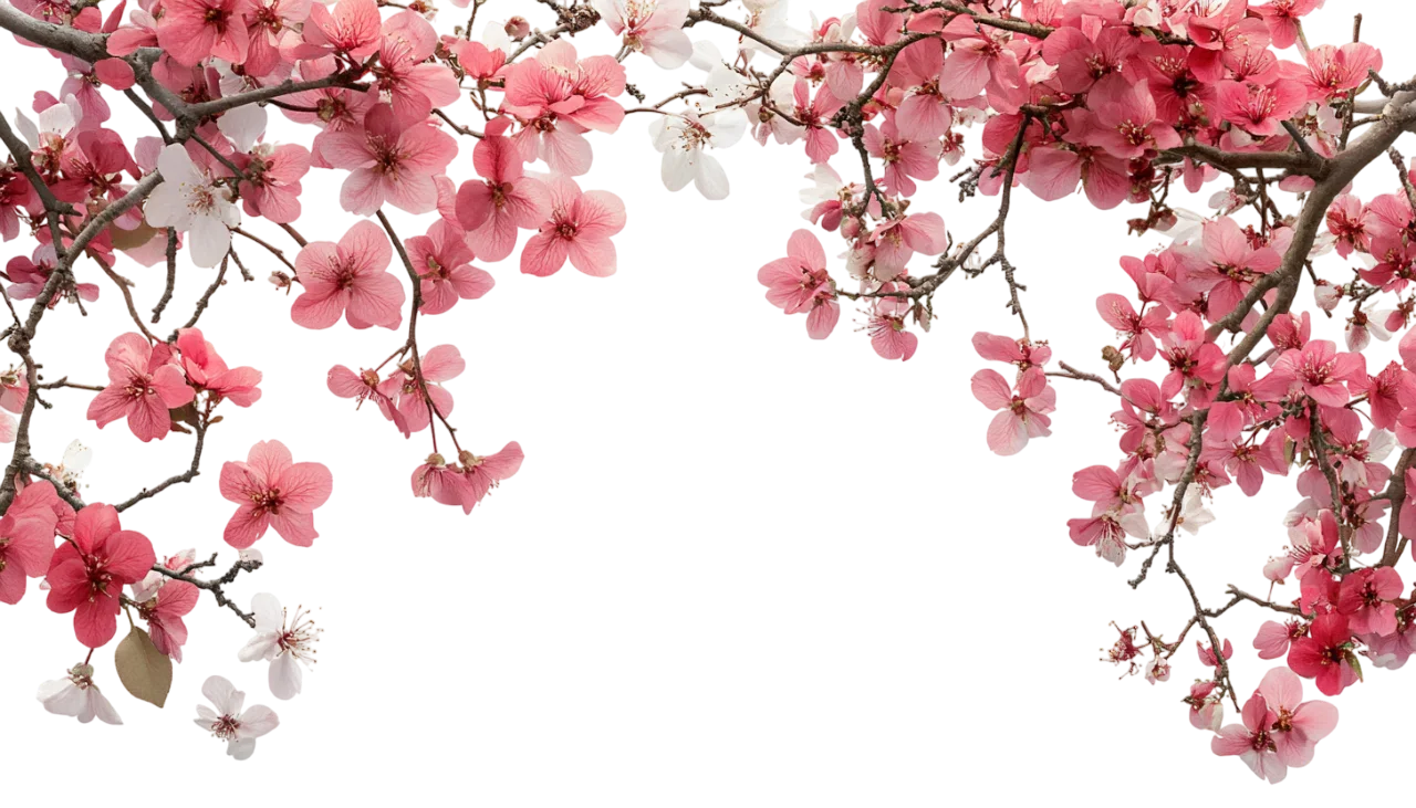 Pink Cherry Blossom Branches Spring Floral Arch Free PNG