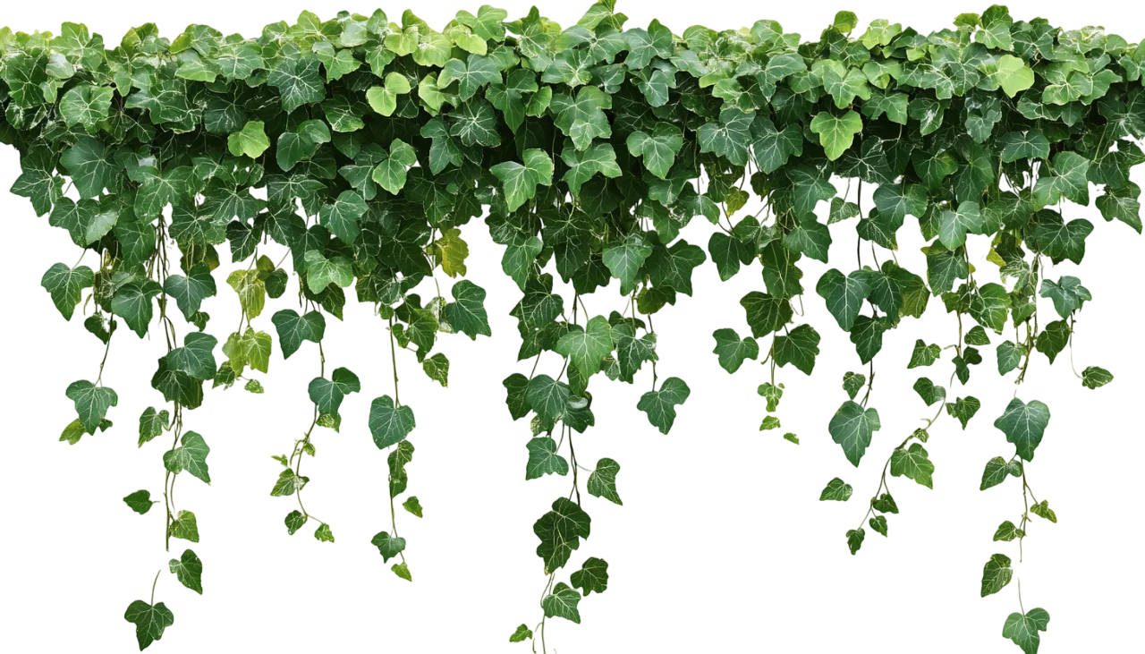 Lush Hanging Green Ivy Vines Ceiling Border Free PNG