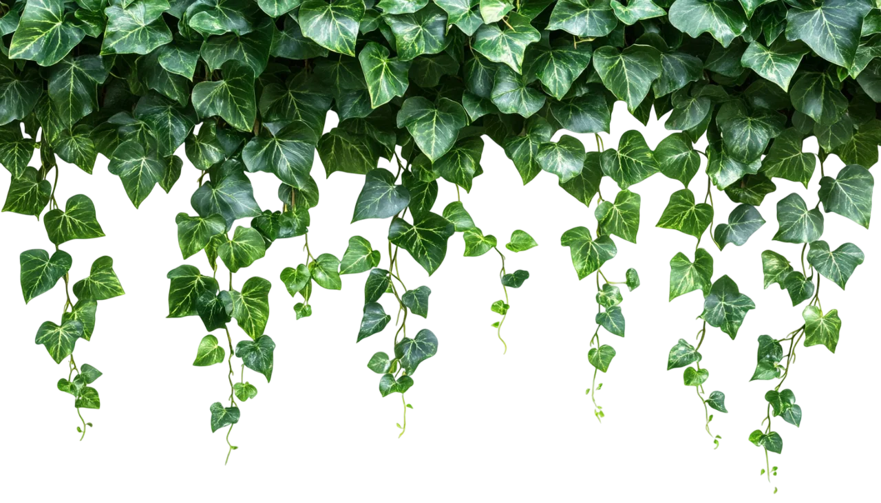Dense Green Ivy Leaves Hanging Wall Garland Free PNG