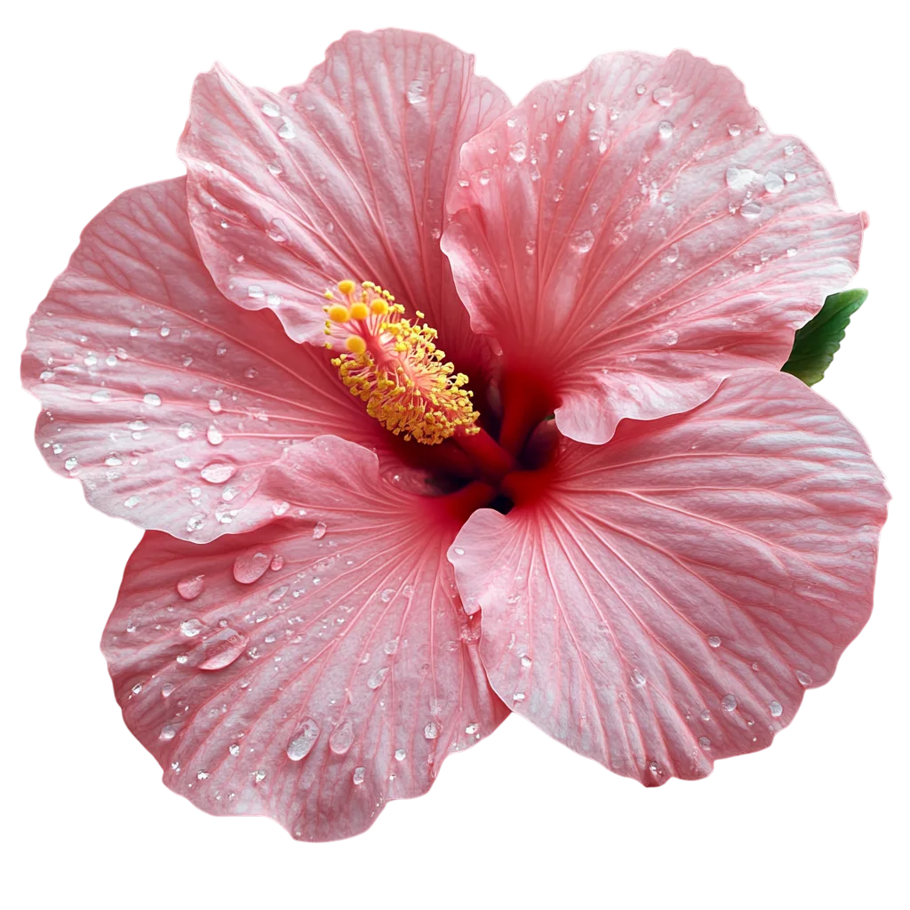 Single Pink Hibiscus Flower Blossom Overhead Free PNG
