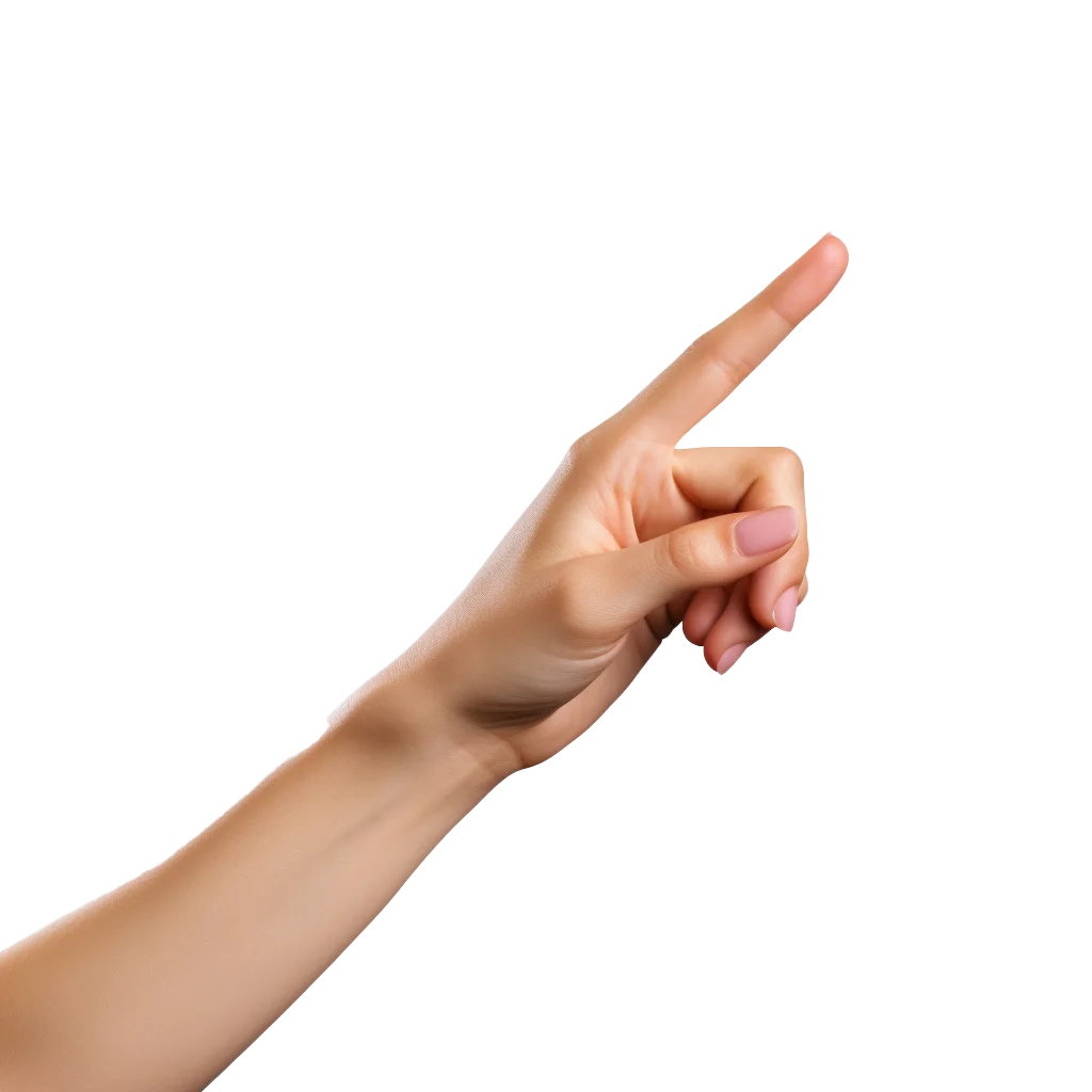 Hand Pointing Forward Index Finger Touch Gesture Free PNG