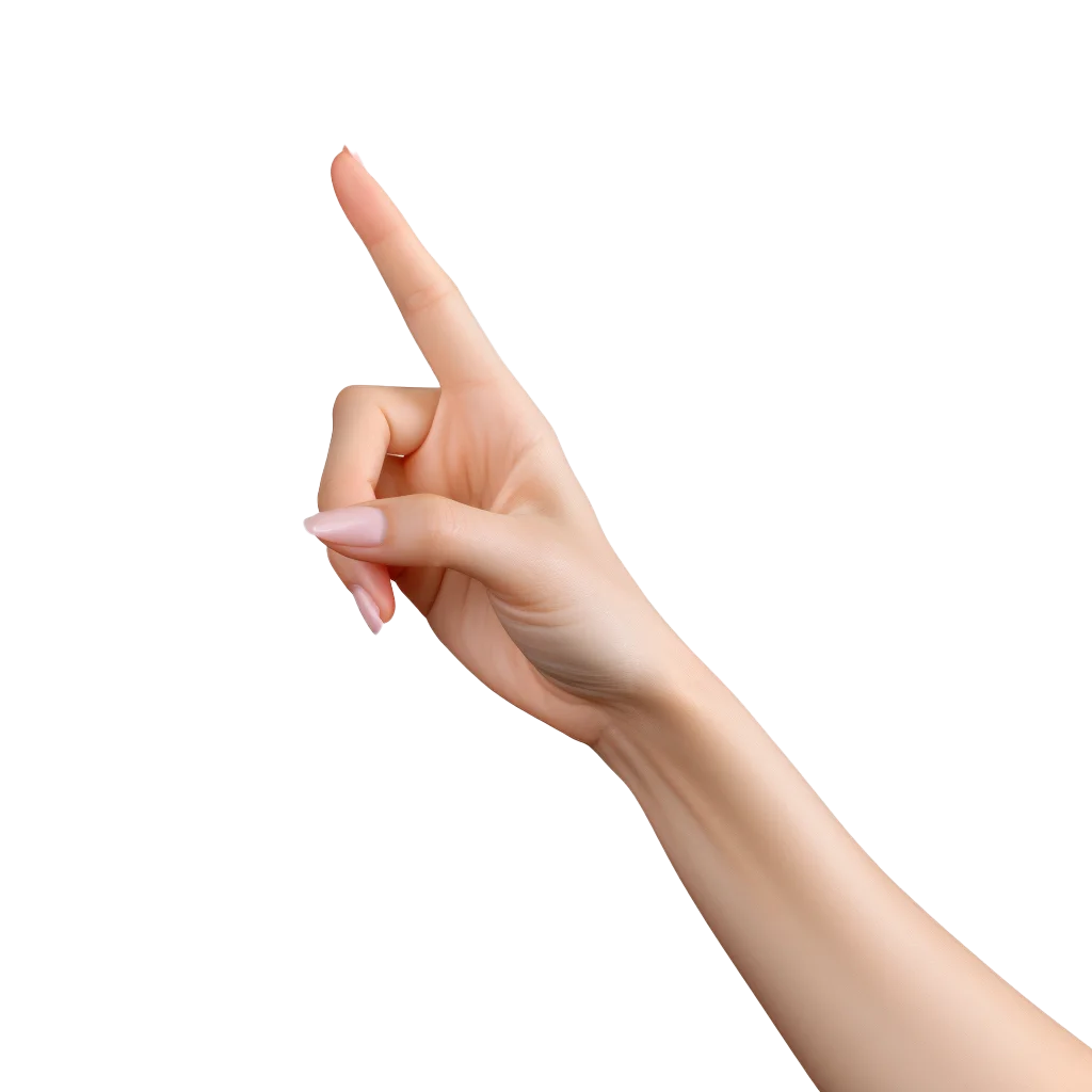Hand Pointing Finger Upward Directional Sign Free PNG