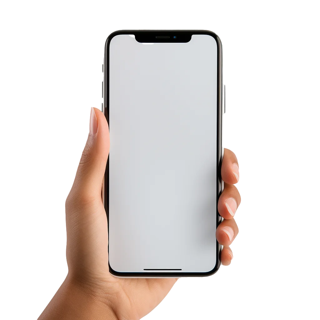 Hand Holding Blank Smartphone Screen Mockup Free PNG