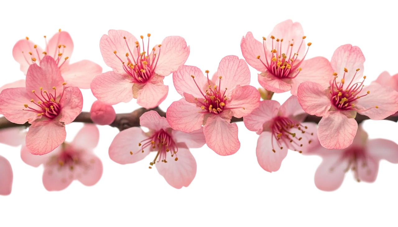 Pink Sakura Blossom Flower Branch Free PNG
