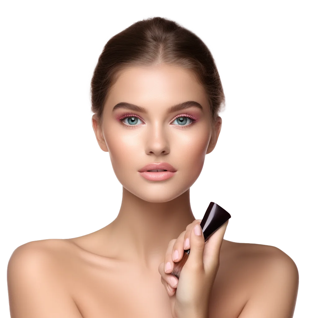 Beauty Woman Holding Black Eyeliner Pencil Free PNG
