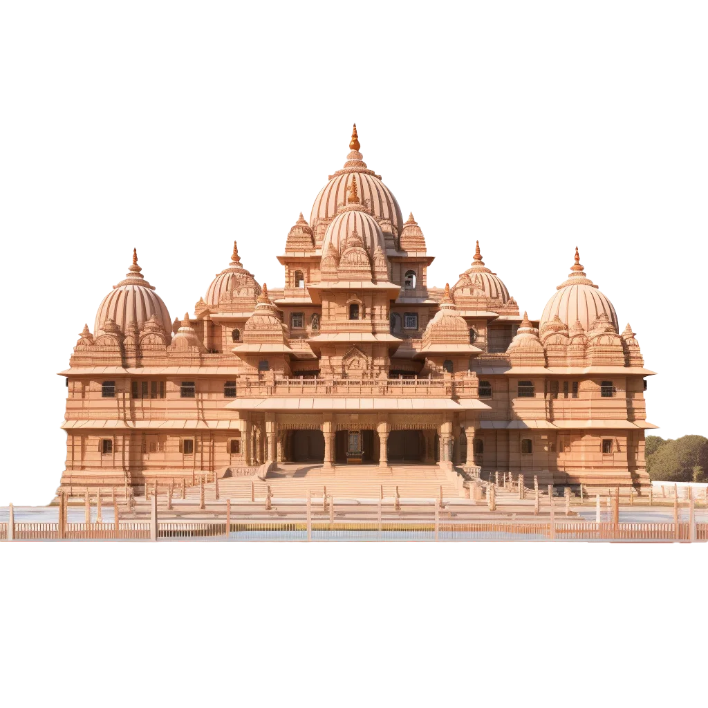Ancient Indian Sandstone Temple Palace Facade Free PNG