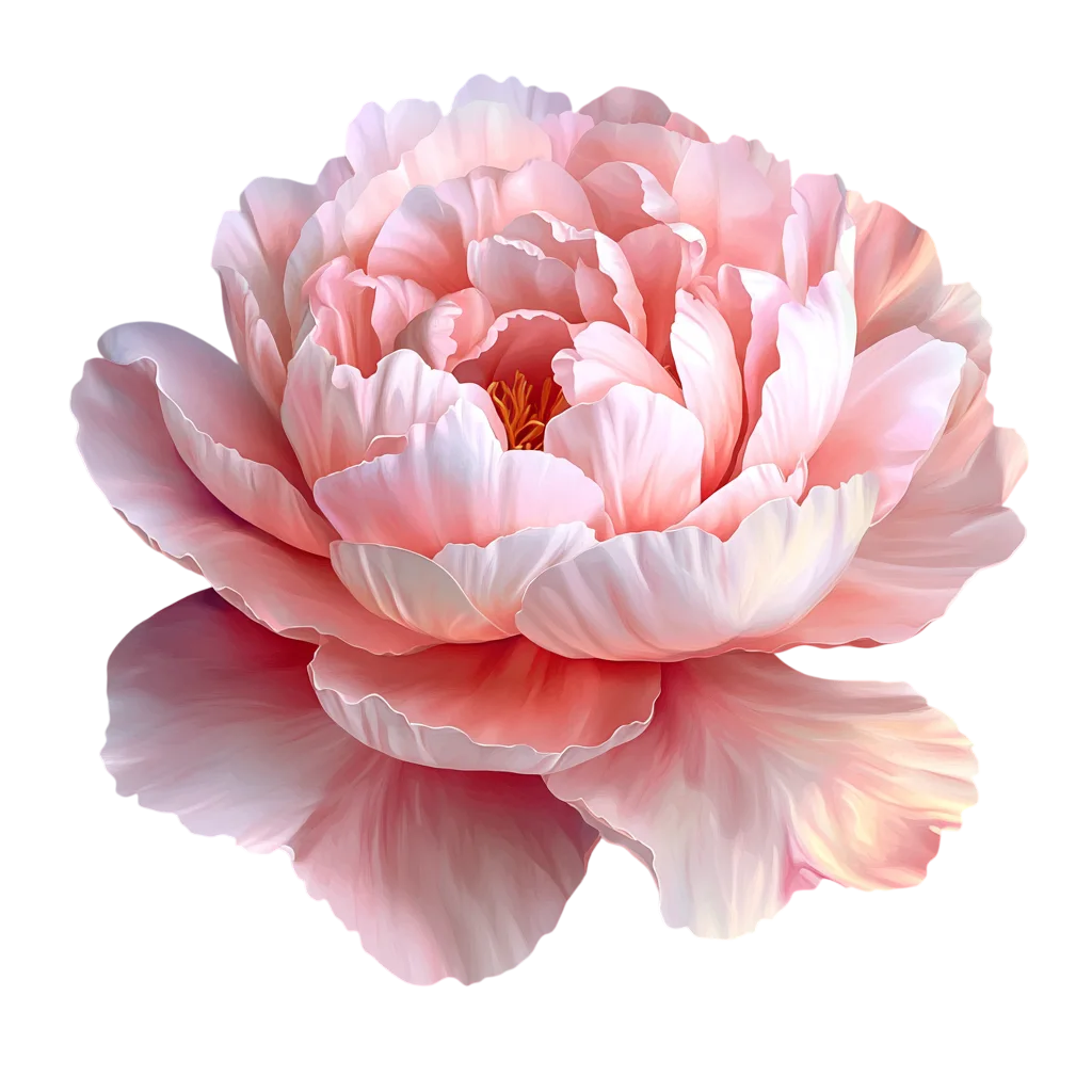 Pastel Pink Peony Flower Bloom Overhead Blossom Free PNG