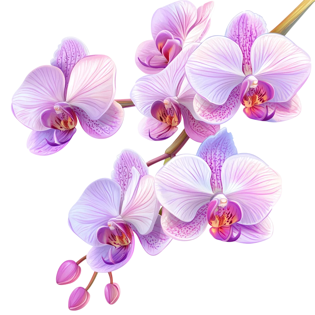 Pastel Purple Phalaenopsis Orchid Flower Sprig Free PNG