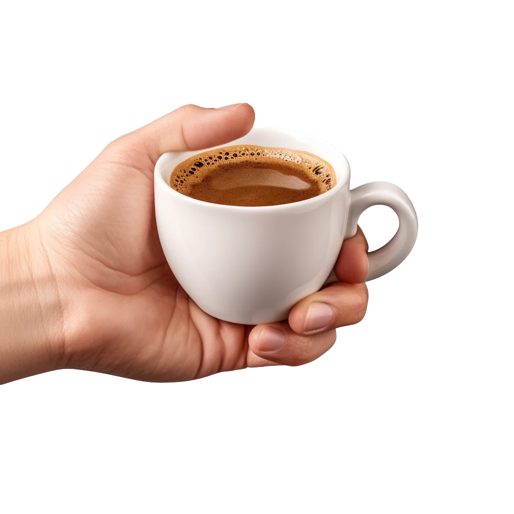 Hand Holding White Espresso Coffee Cup Free PNG