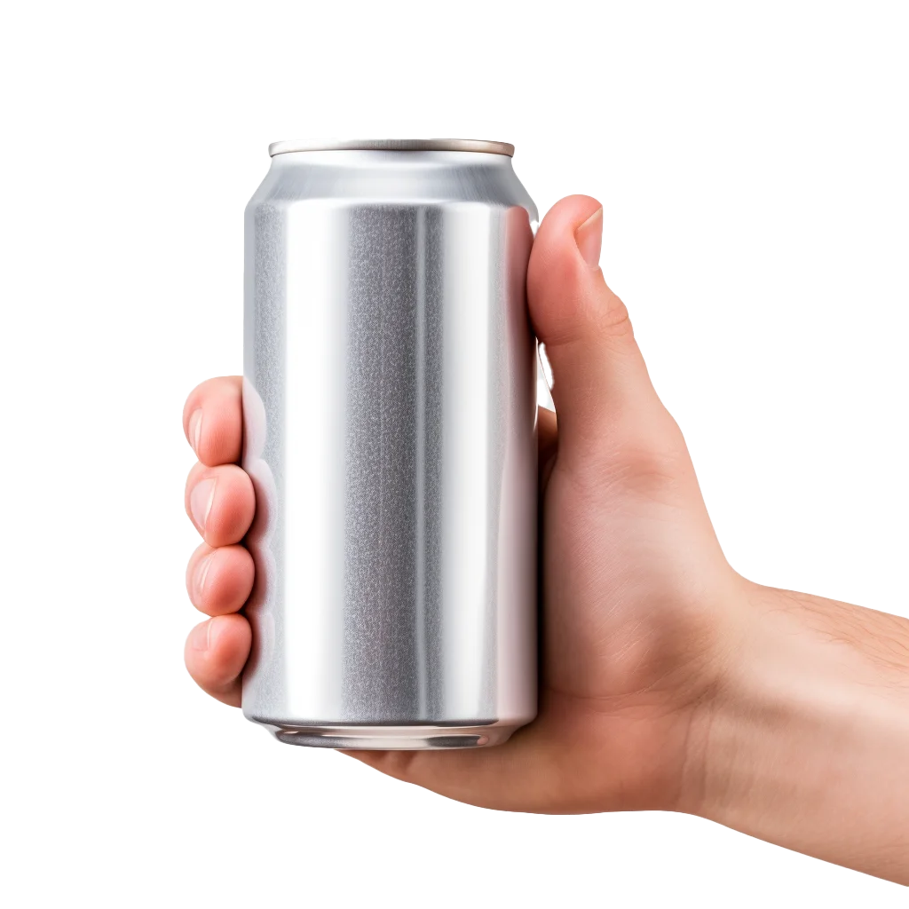 Hand Holding Aluminum Drink Can Mockup Free PNG