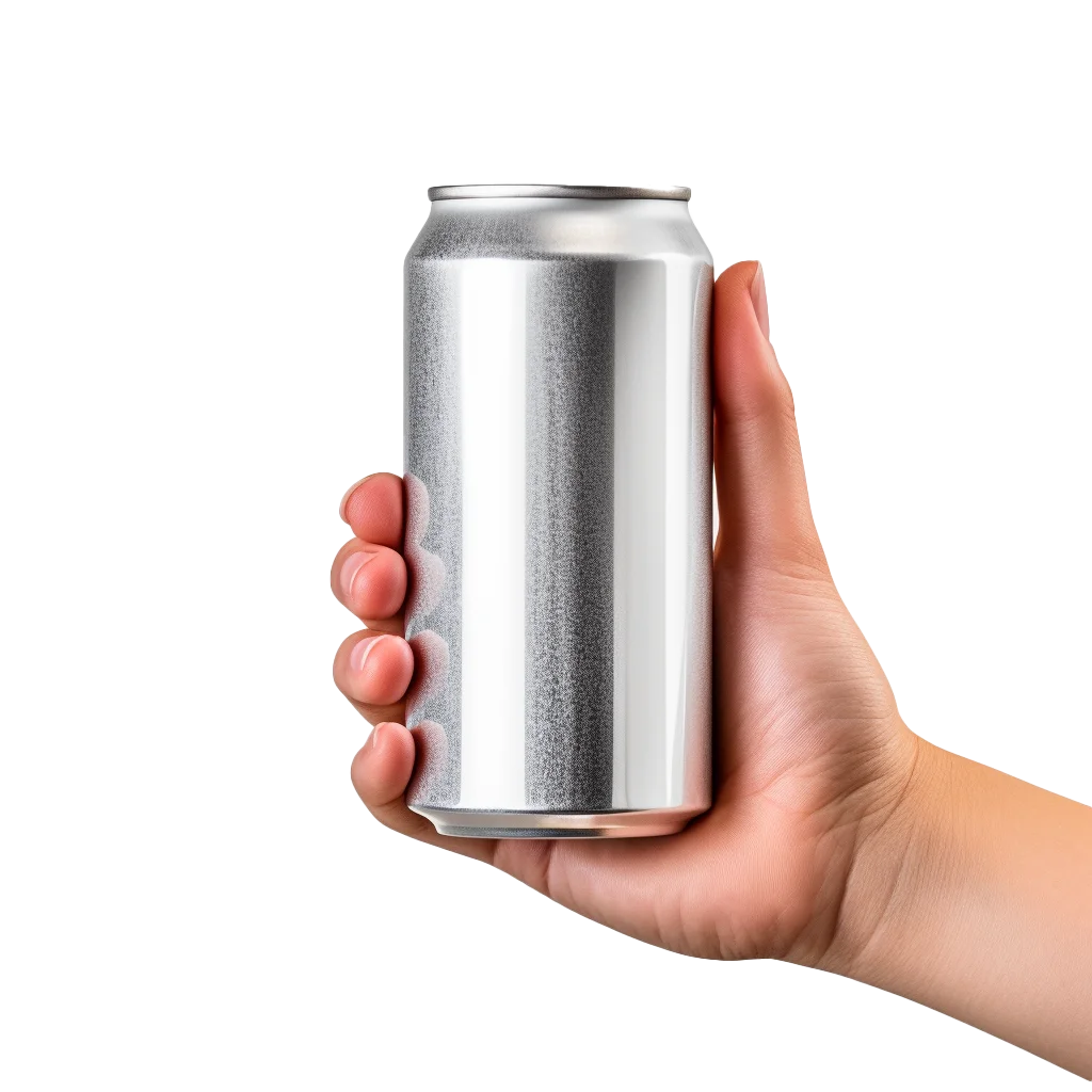 Hand Holding Blank Aluminum Soda Can Free PNG