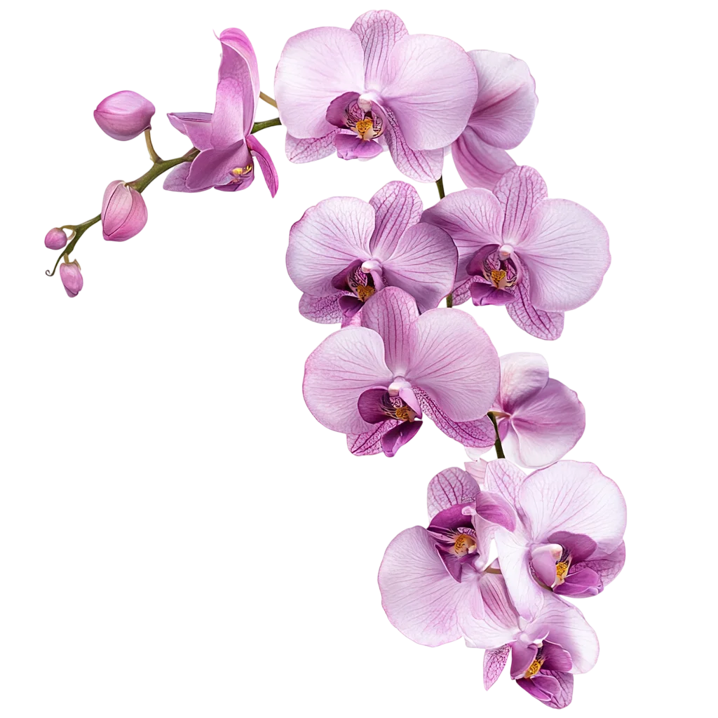 Hanging Purple Phalaenopsis Orchid Flower Branch Free PNG