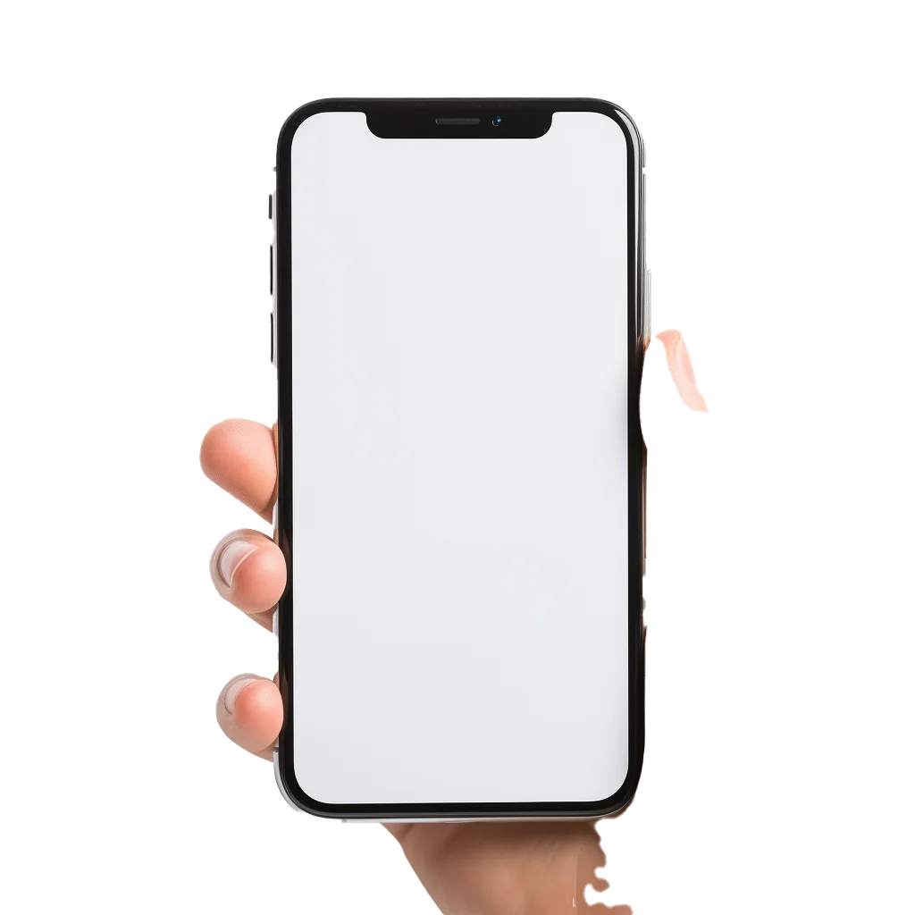 Hand Holding Blank Smartphone Screen Free PNG