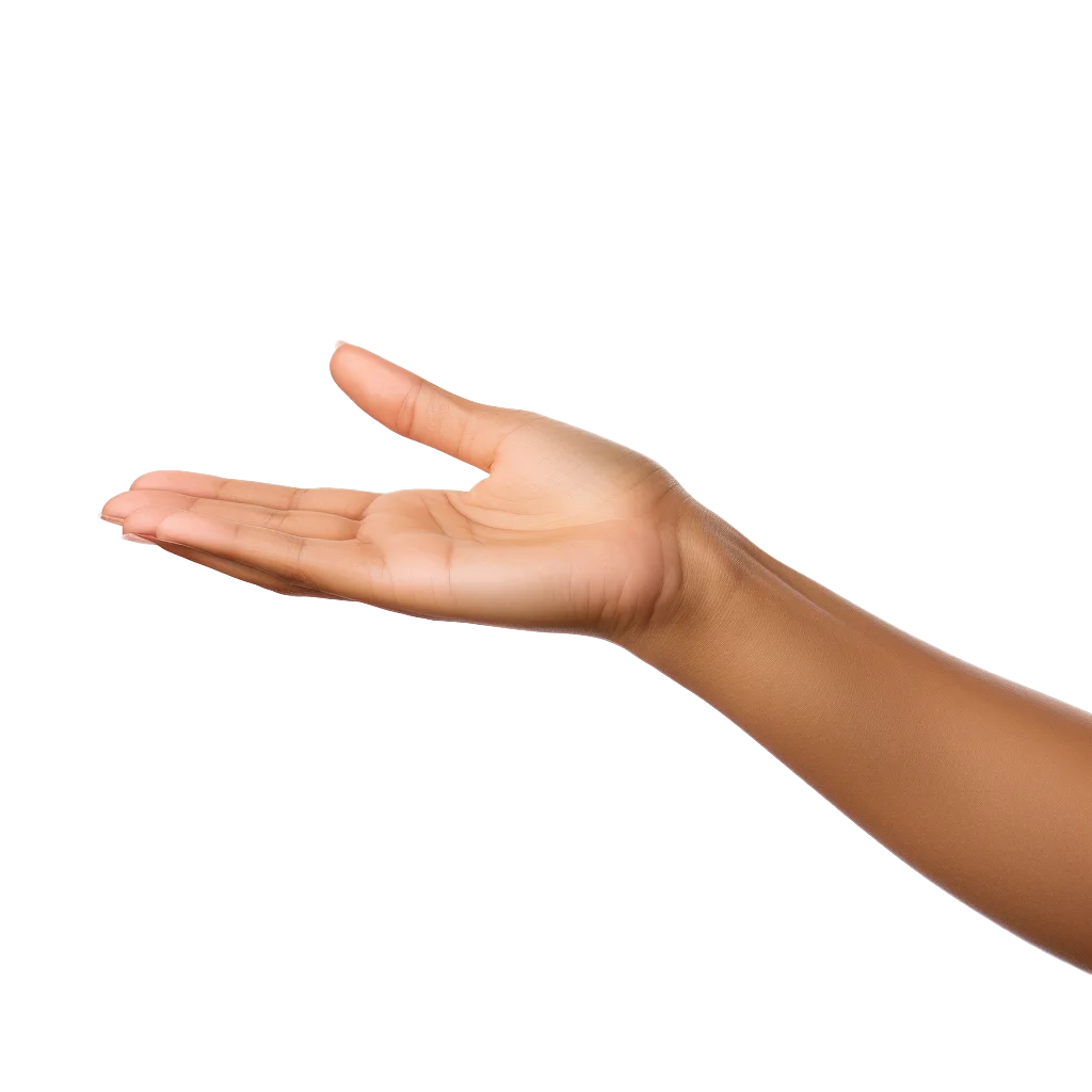 Open Hand Reaching Out for Presentation Free PNG