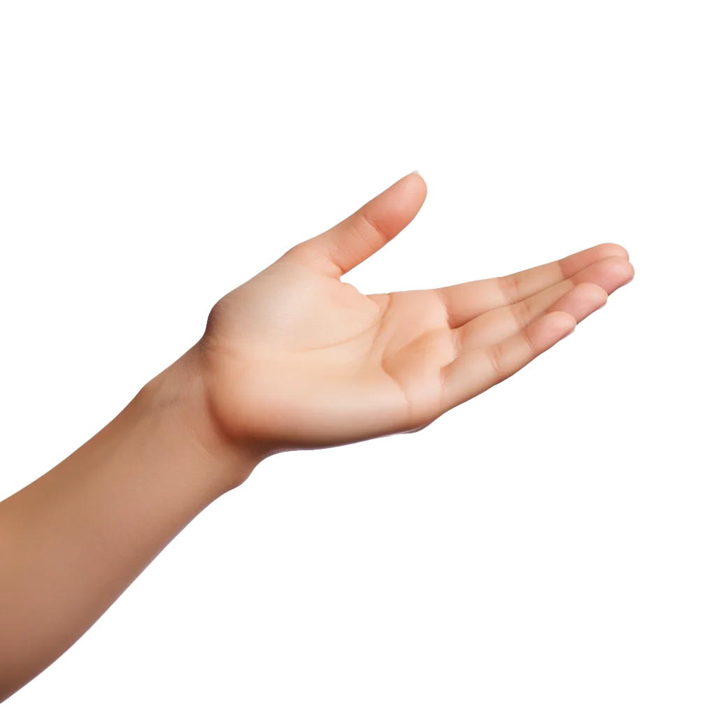 Open Cupped Hand Reaching Out Gesture Free PNG