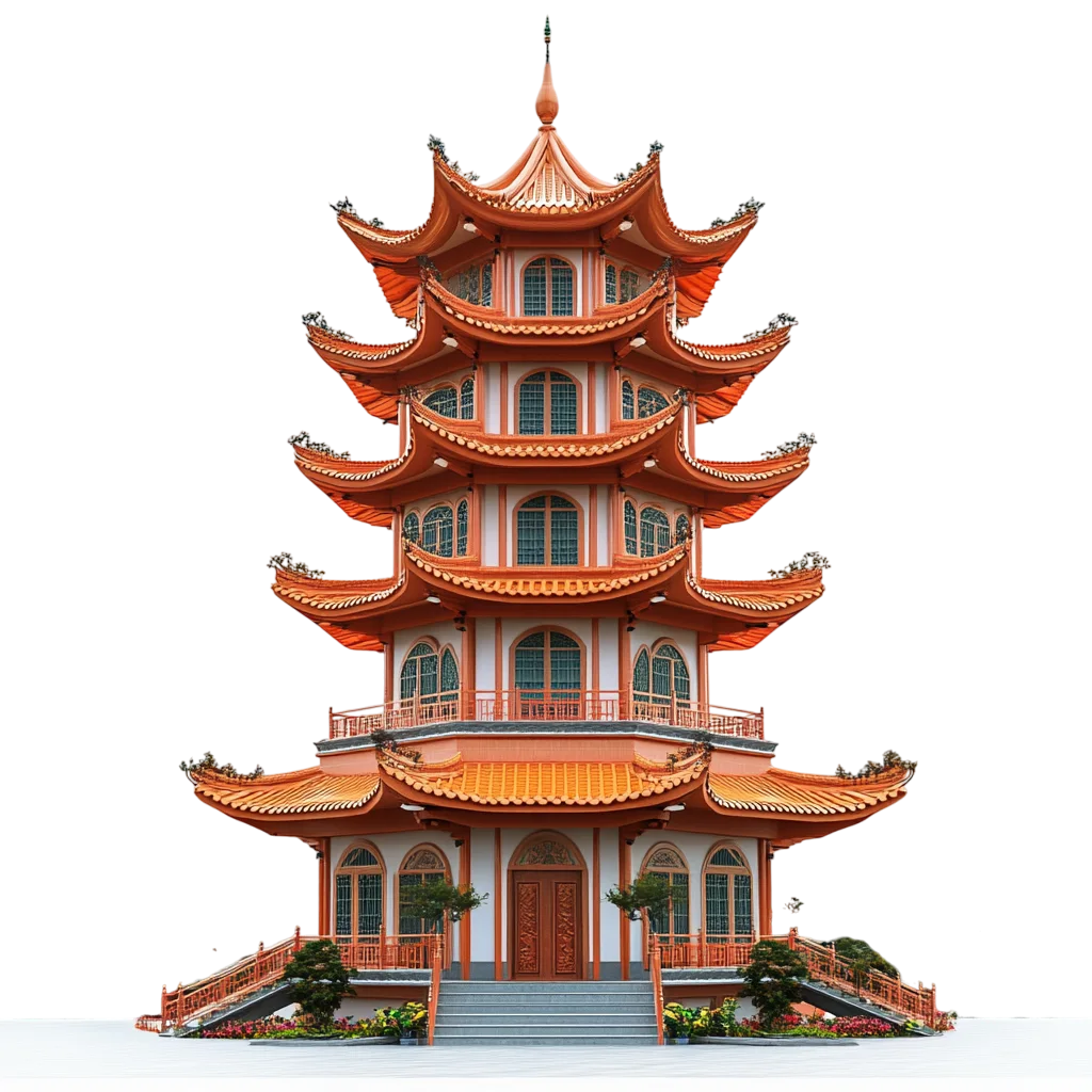 Traditional Asian Pagoda Tower Architecture Free PNG