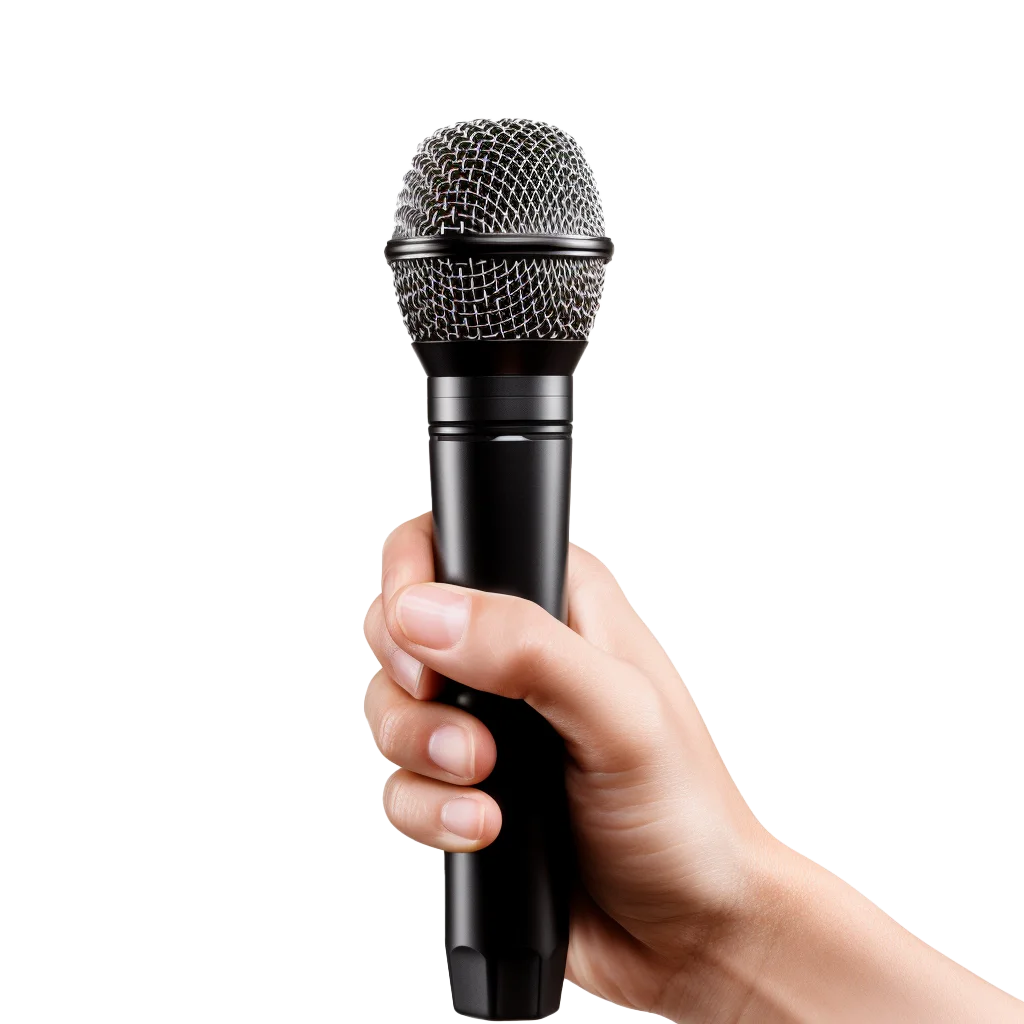 Hand Holding Vocal Microphone for Singing Free PNG