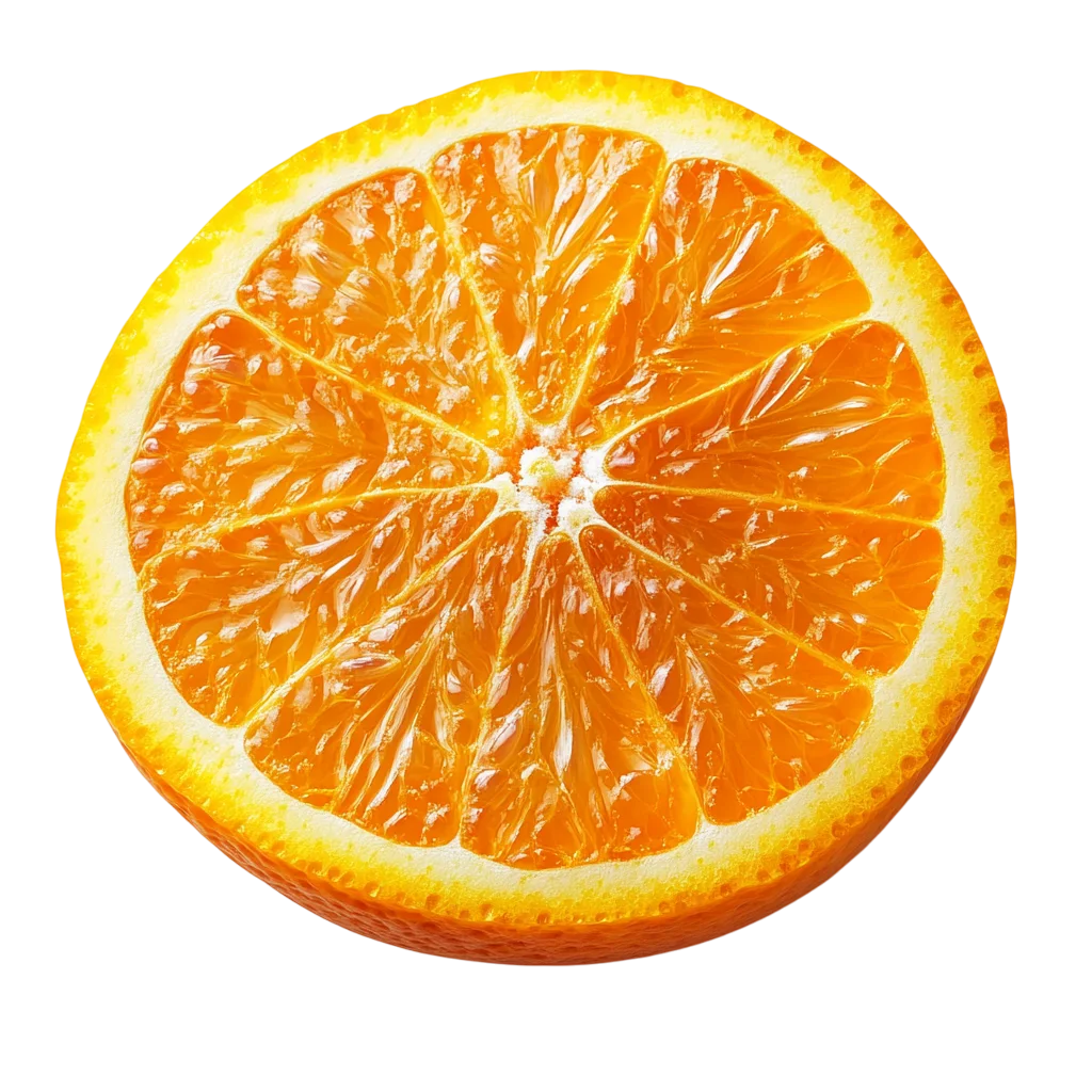 Fresh Ripe Orange Slice Fruit Cross Section Free PNG
