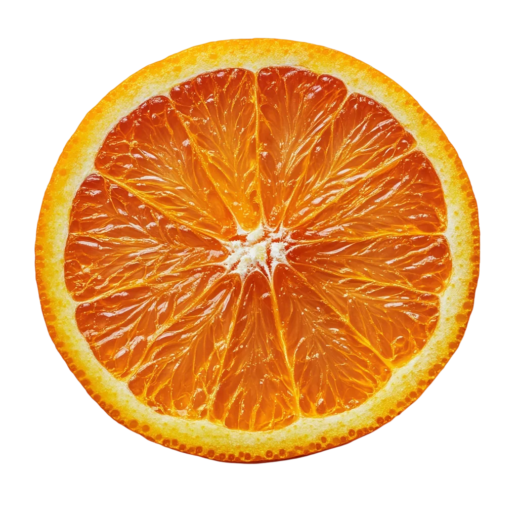 Vibrant Round Slice of Orange Citrus Fruit Free PNG