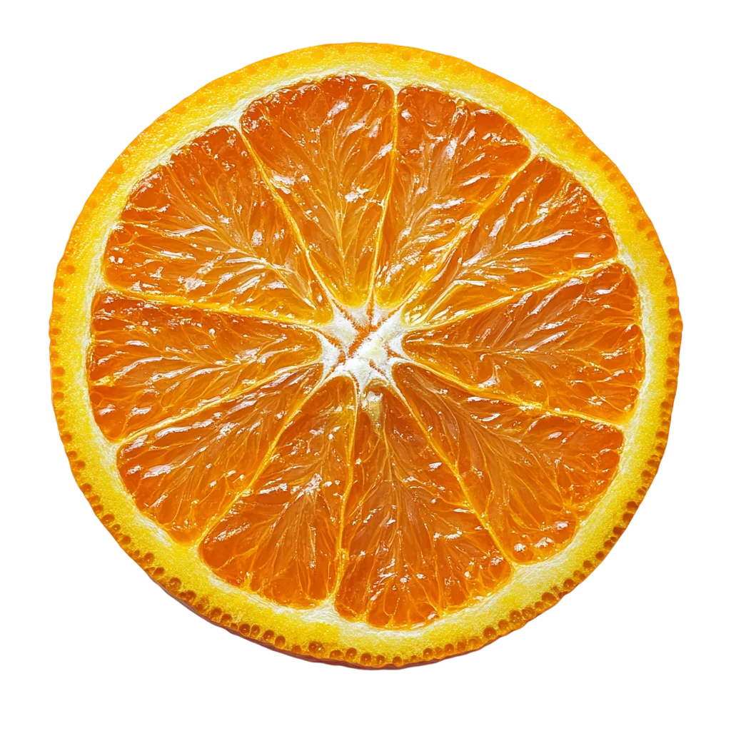 Juicy Round Orange Slice Citrus Cutout Free PNG