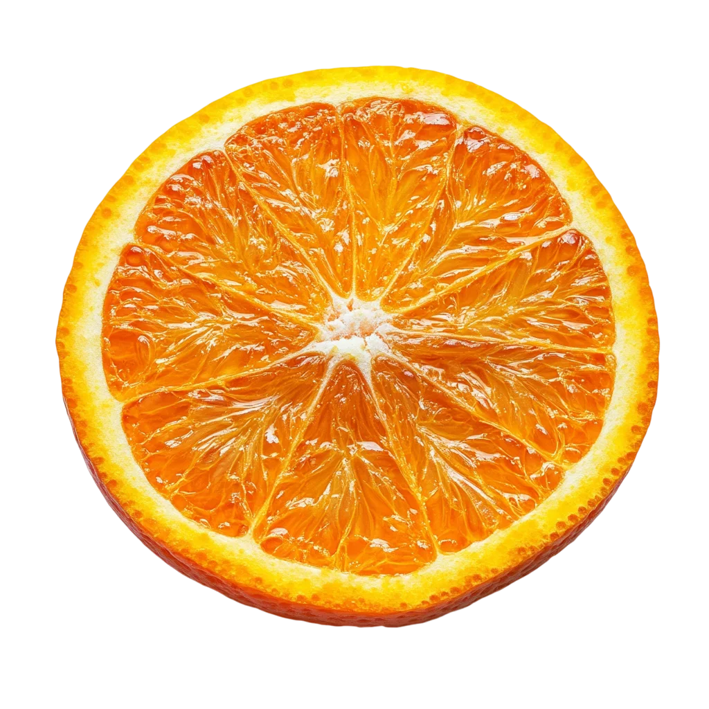 Fresh Orange Fruit Round Slice Cross Section Free PNG