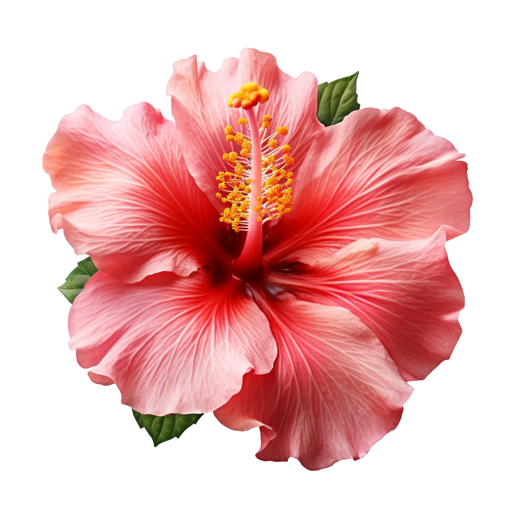 Blooming Red Hibiscus Flower Tropical Blossom Free PNG