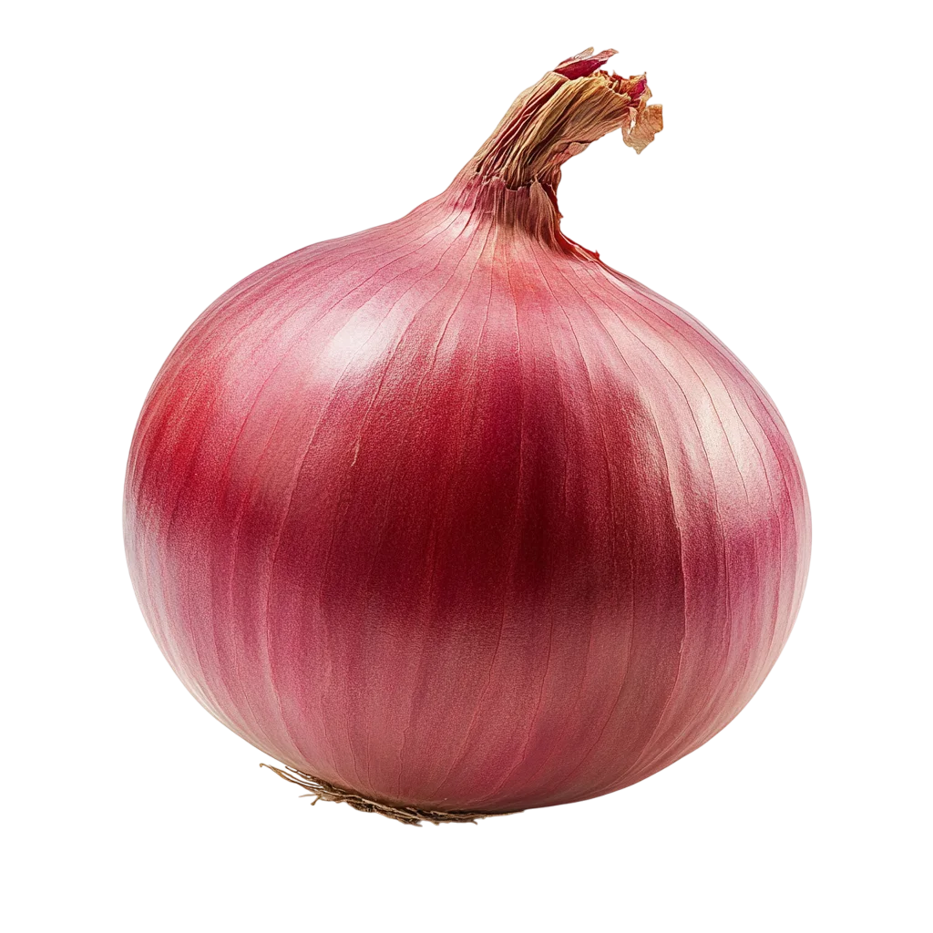 Whole Red Onion Bulb with Dry Skin Cutout Free PNG