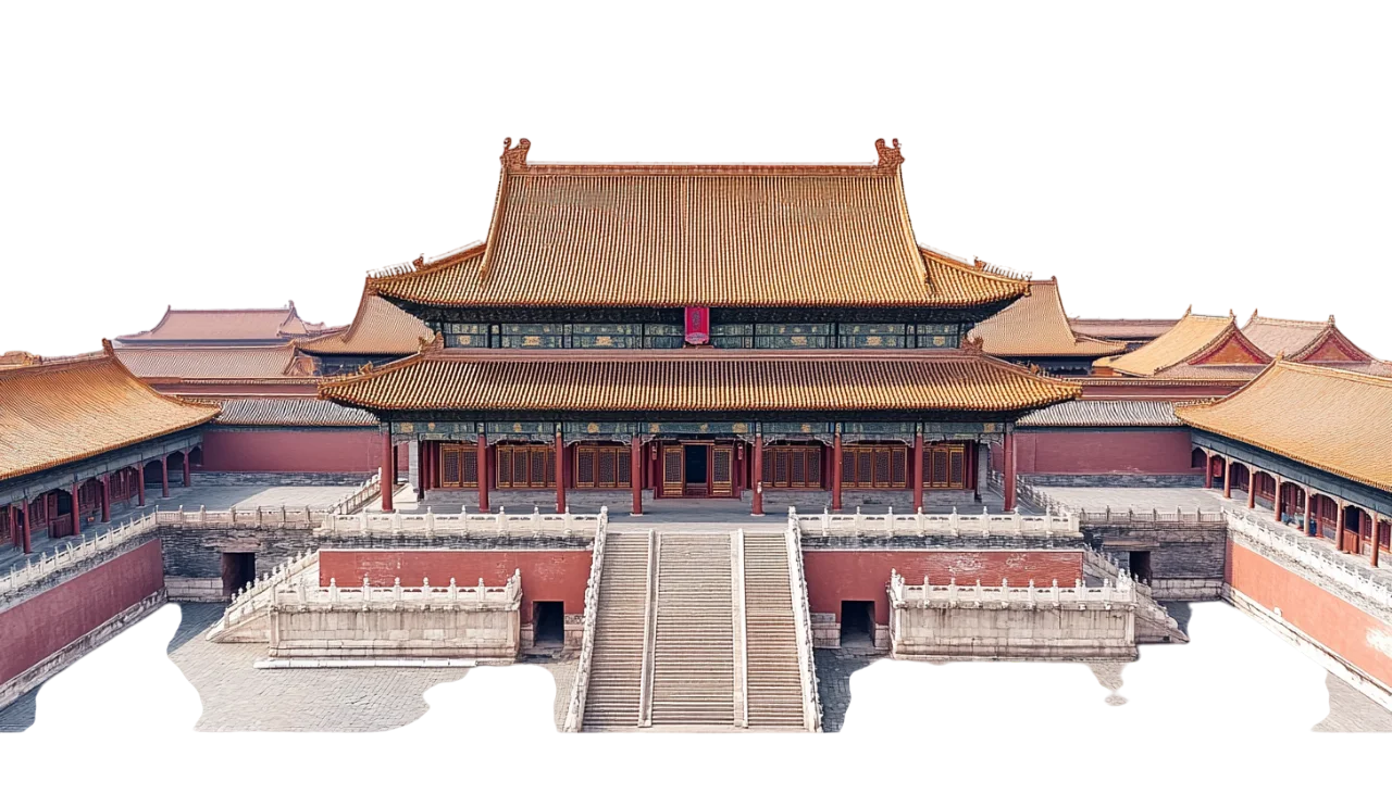 Chinese Imperial Palace Hall with Stone Staircase Free PNG