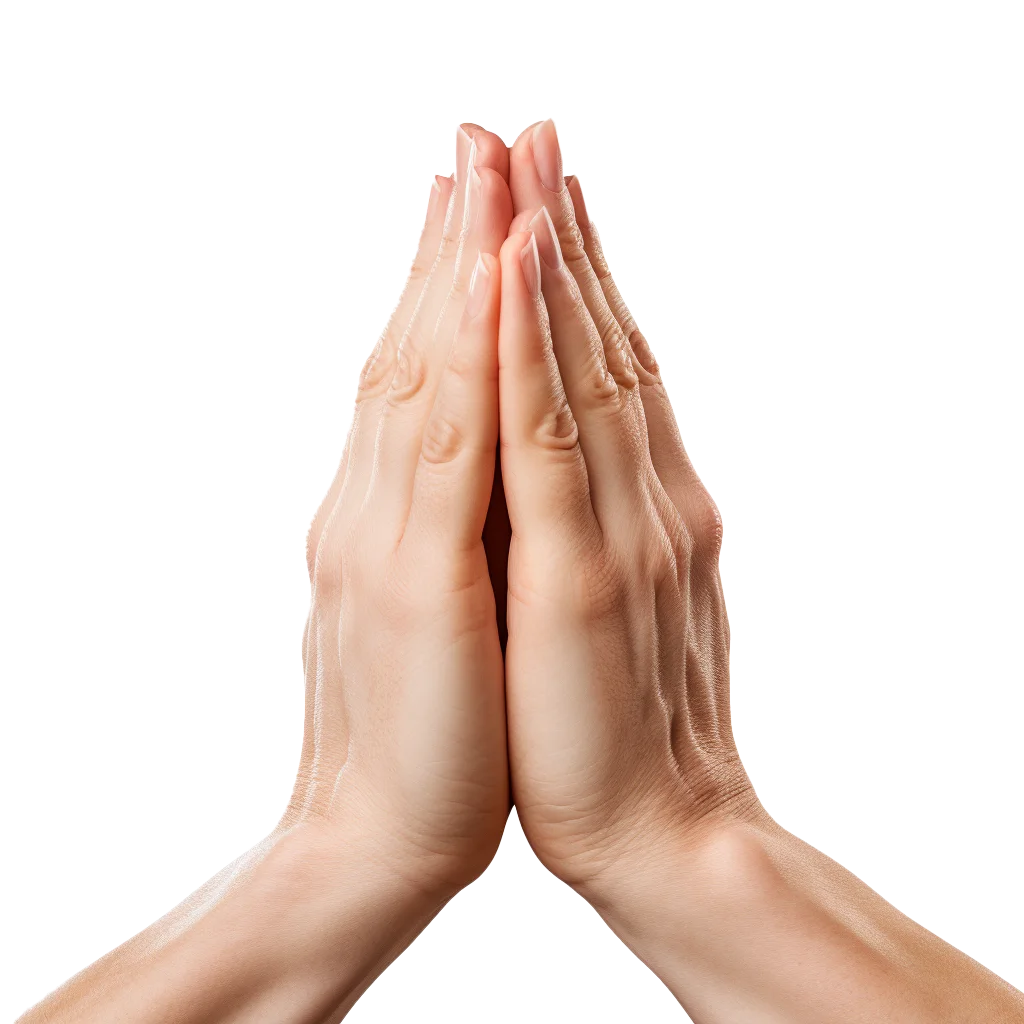 Folded Hands in Silent Prayer and Devotion Free PNG