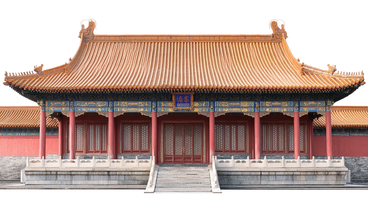Ancient Chinese Imperial Palace Pavilion Facade Free PNG