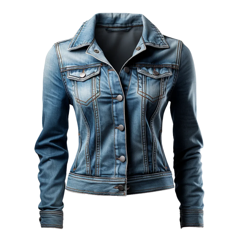 Classic Blue Denim Jean Jacket Apparel Free PNG