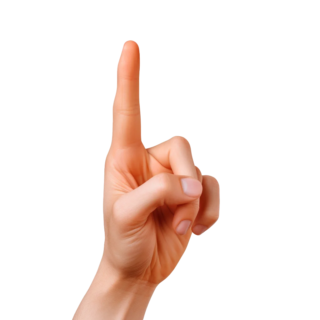 Hand Pointing One Finger Upward Index Gesture Free PNG