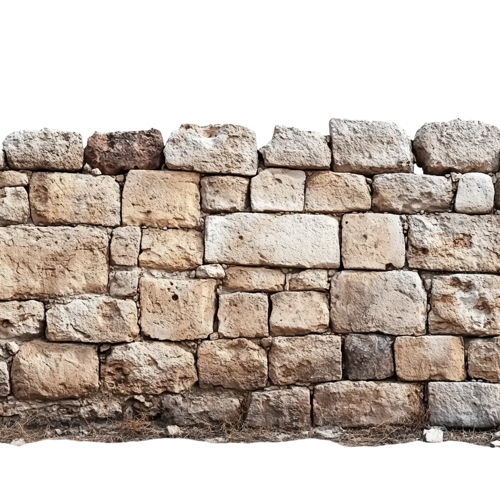 Low Weathered Cobblestone Wall Segment Free PNG