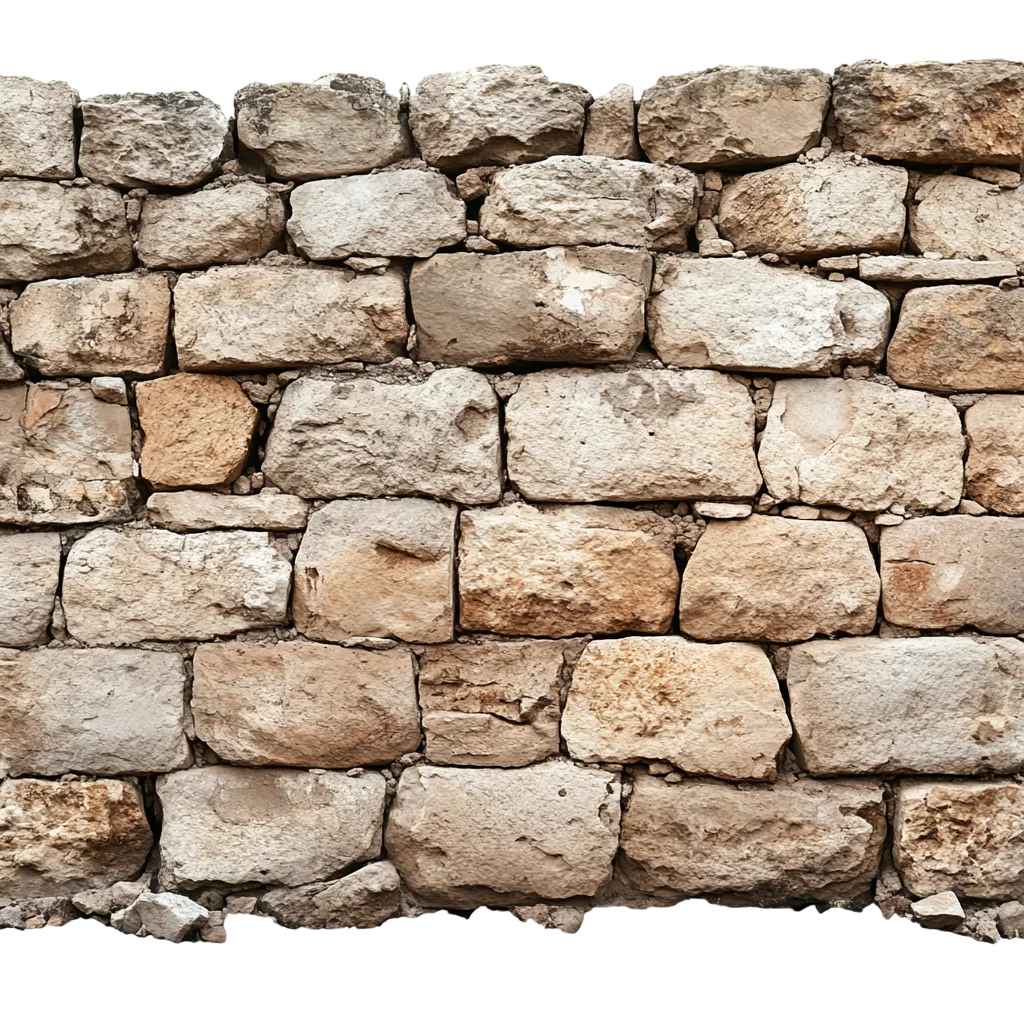 Rustic Ancient Stone Brick Wall Texture Free PNG