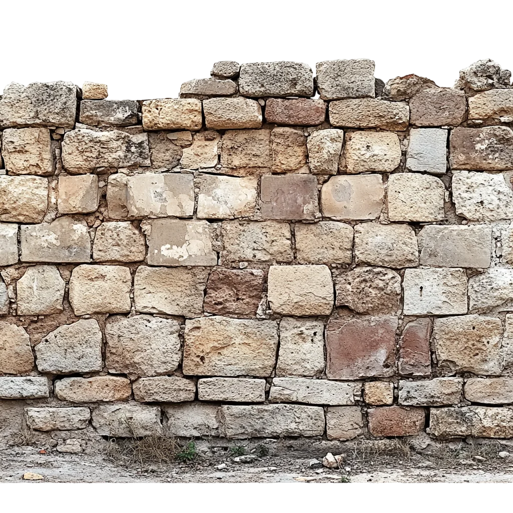 Rustic Rough Stone Brick Wall Texture Free PNG
