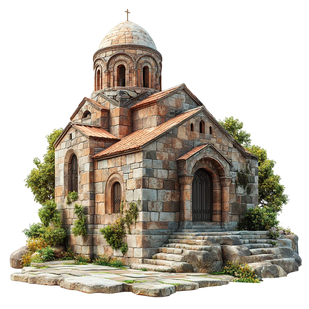 Historic Armenian Stone Chapel Shrine Free PNG