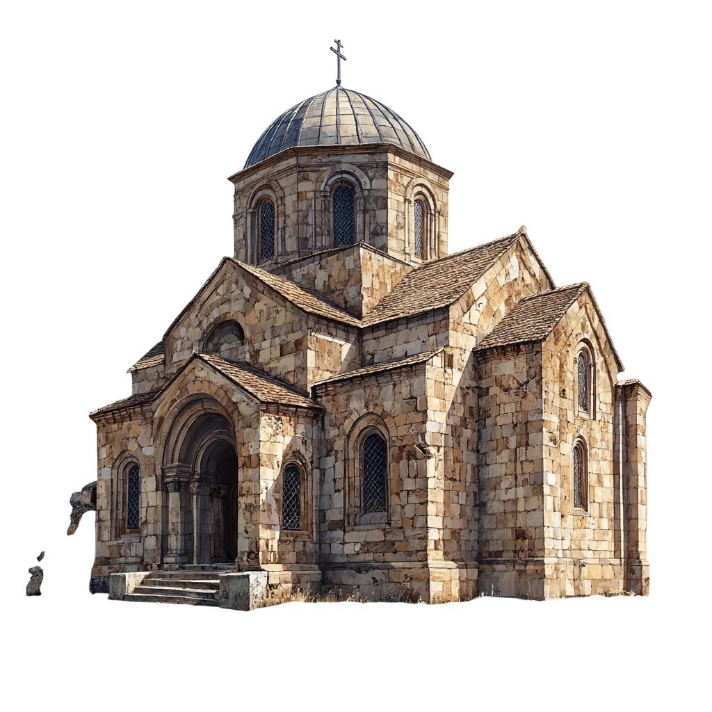 Medieval Armenian Stone Monastery Free PNG Cutout