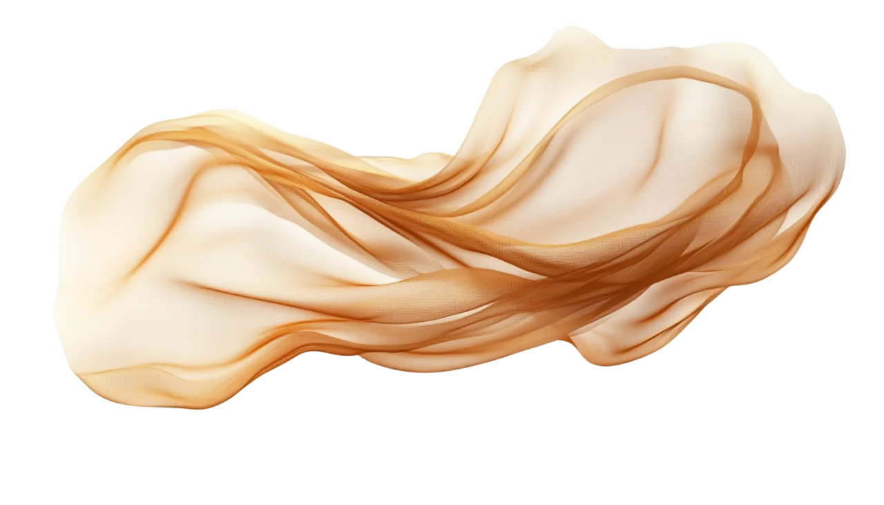 Warm Golden Silk Waves Flowing Fabric Free PNG Cutout