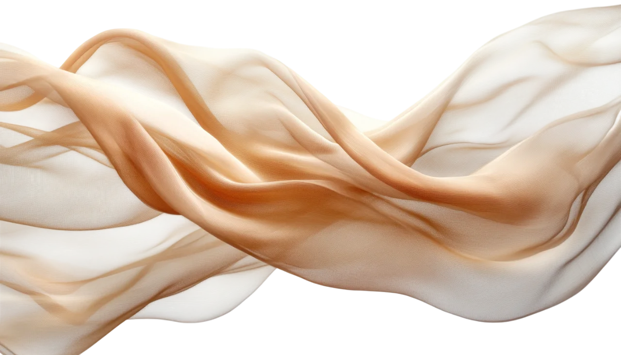 Floating Warm Beige Silk Draped Wave Free PNG Cutout