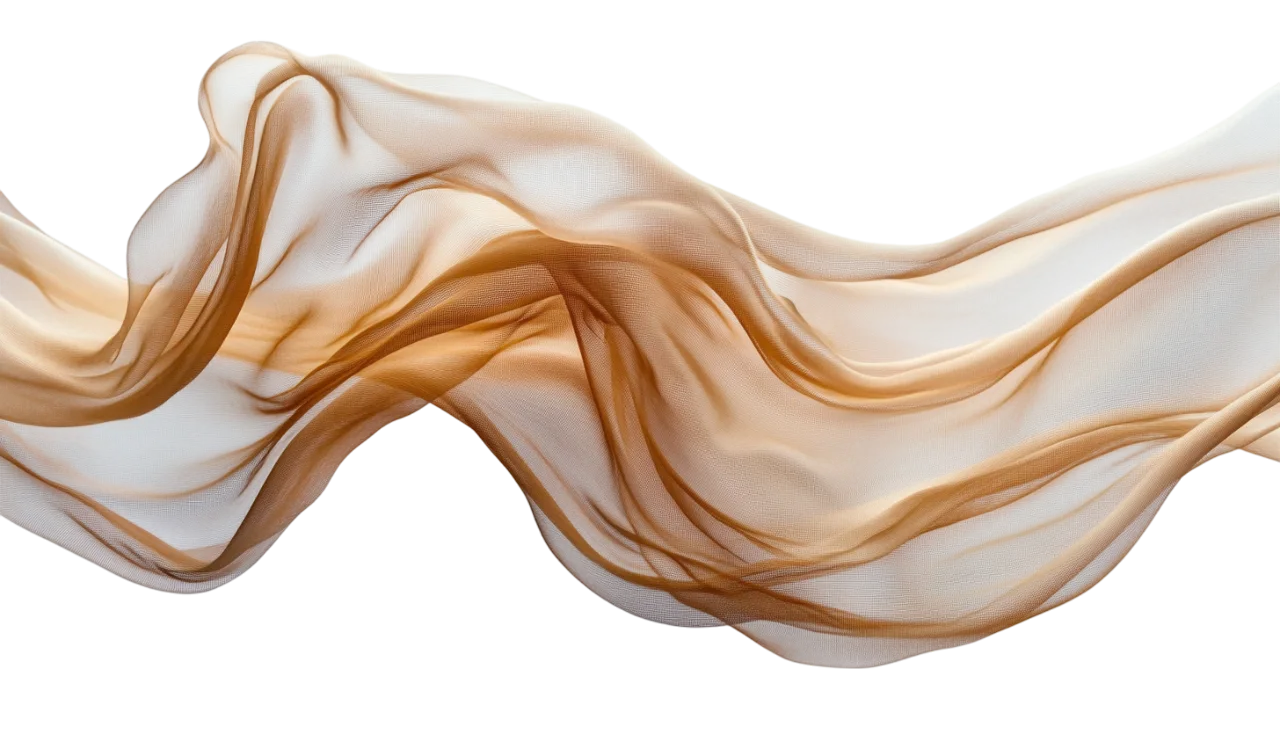 Flowing Champagne Silk Fabric Waves Free PNG Cutout