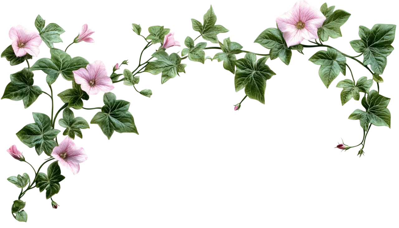 Green Ivy Vine Trailing Leaf Garland Border Free PNG
