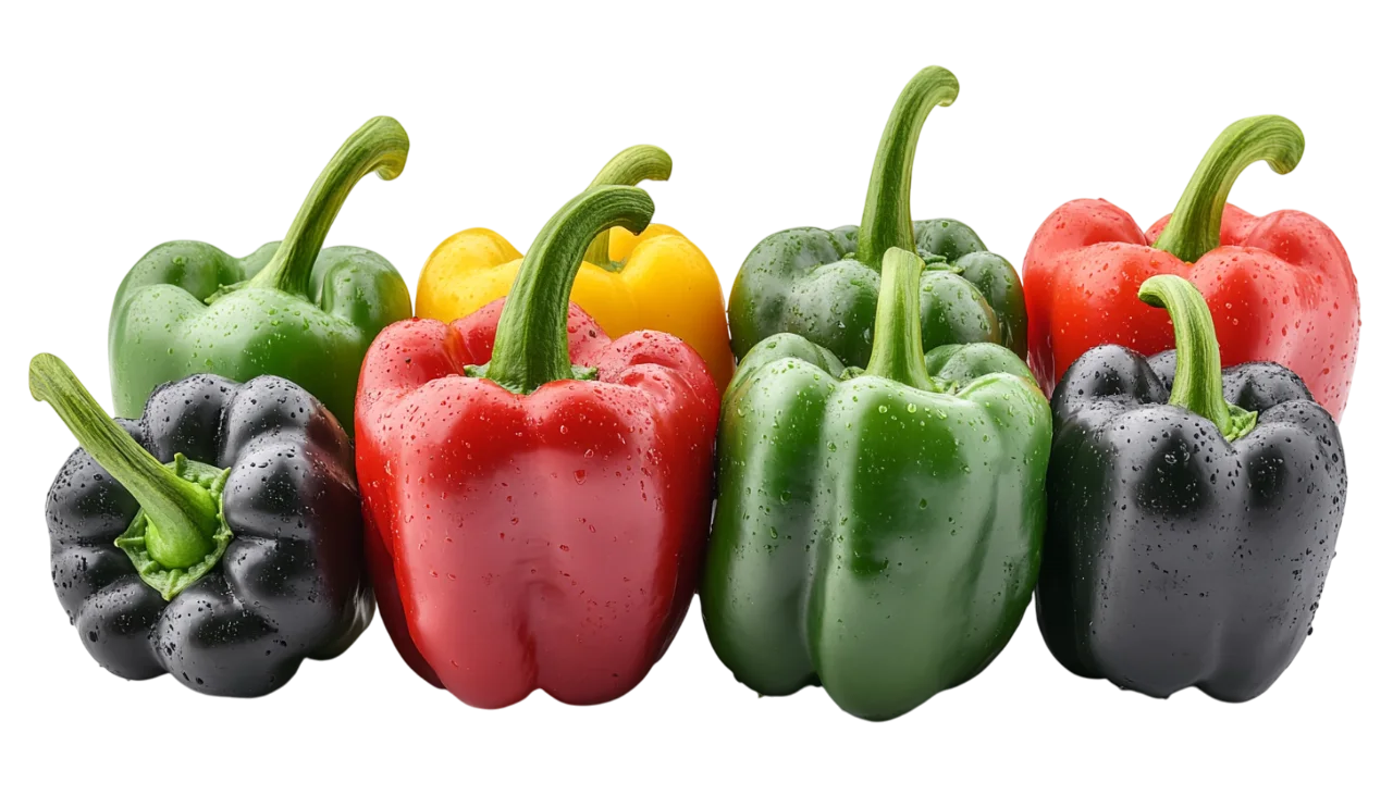 Fresh Red and Green Bell Peppers Free PNG Vegetables