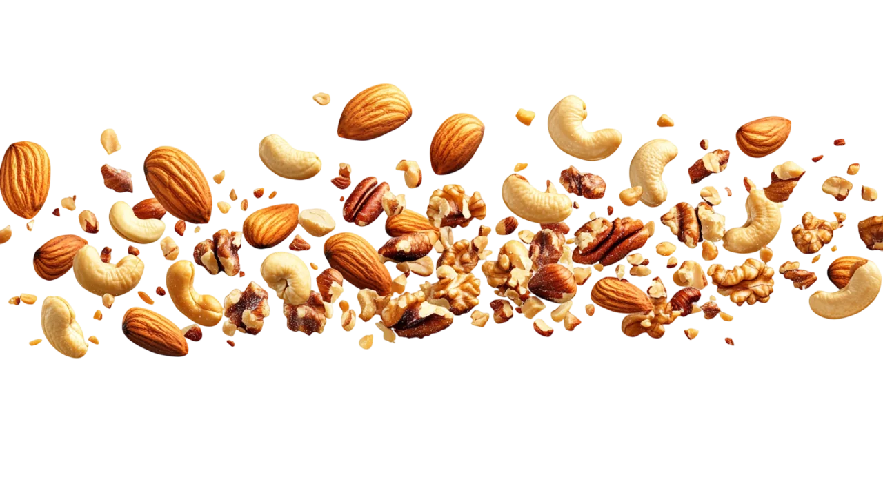 Falling Mixed Nuts and Almonds Splash Free PNG