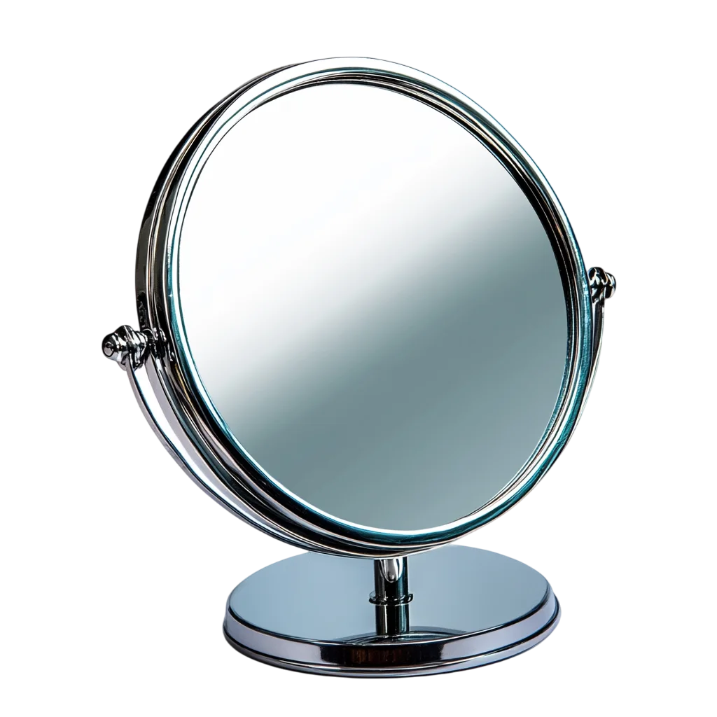 Round Tabletop Chrome Vanity Makeup Mirror Free PNG