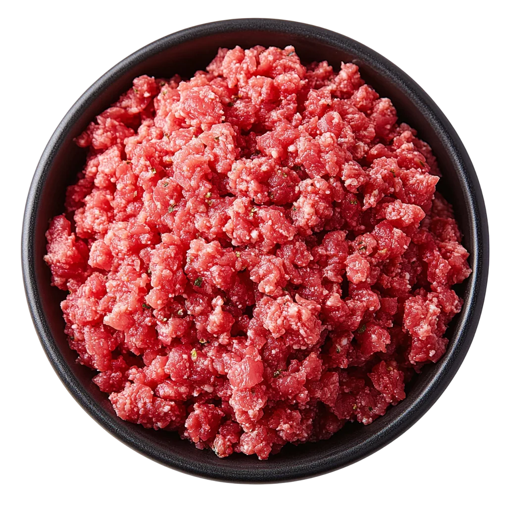 Raw Ground Meat Mince in Black Bowl Free PNG