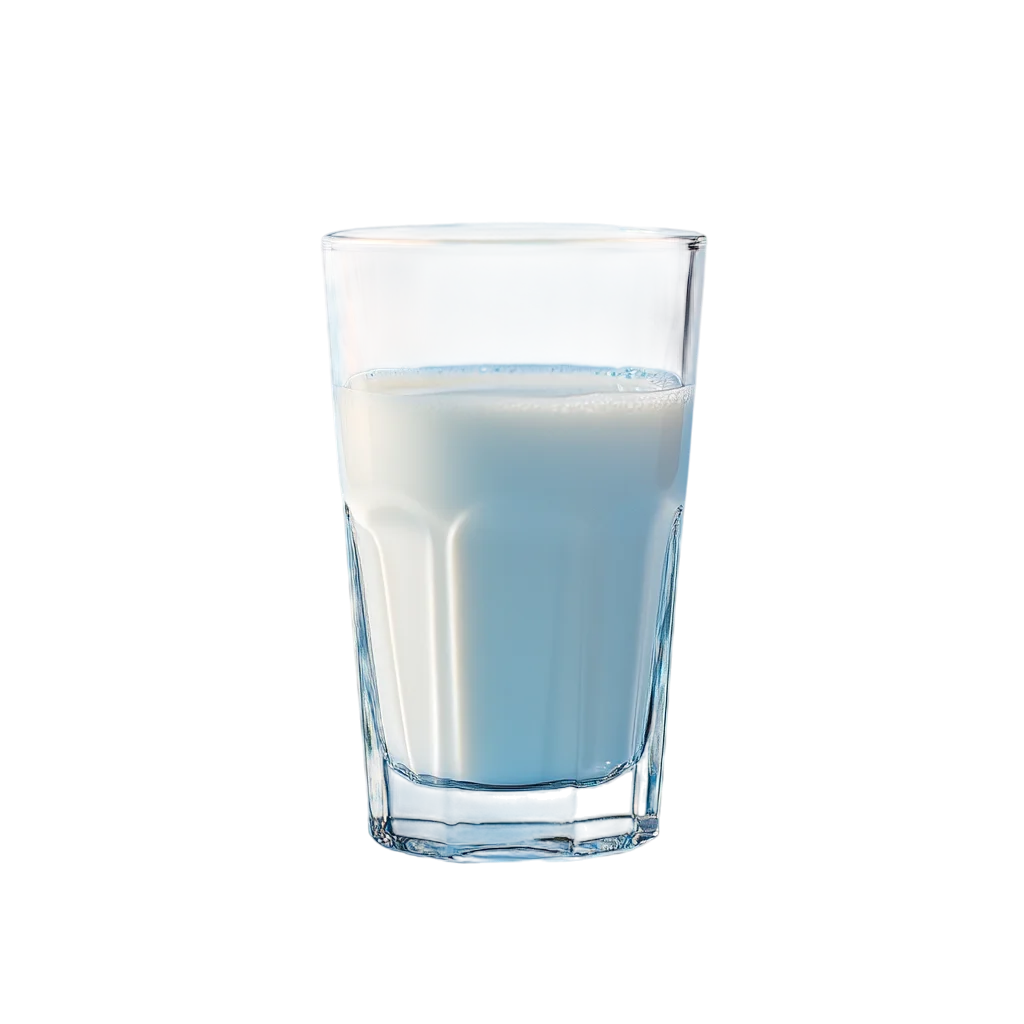 Glass of Skim Cold Milk Free PNG Beverage