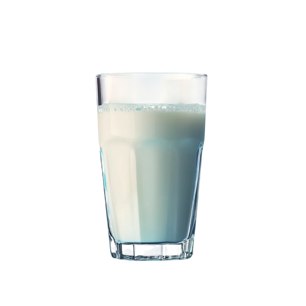 Glass of Fresh Whole Milk Free PNG Beverage